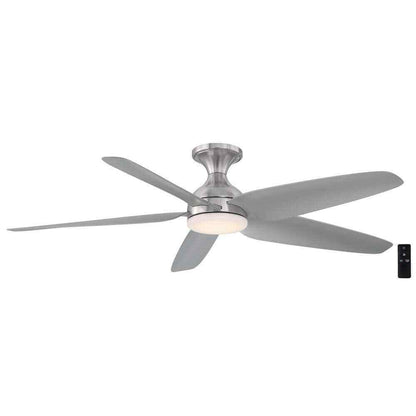 Hampton Bay Ceva 54 in. Indoor/Outdoor Brushed Ceiling Fan w/ Light and Remote