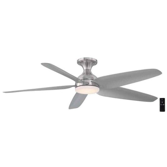 Hampton Bay Ceva 54 in. Indoor/Outdoor Brushed Ceiling Fan w/ Light and Remote