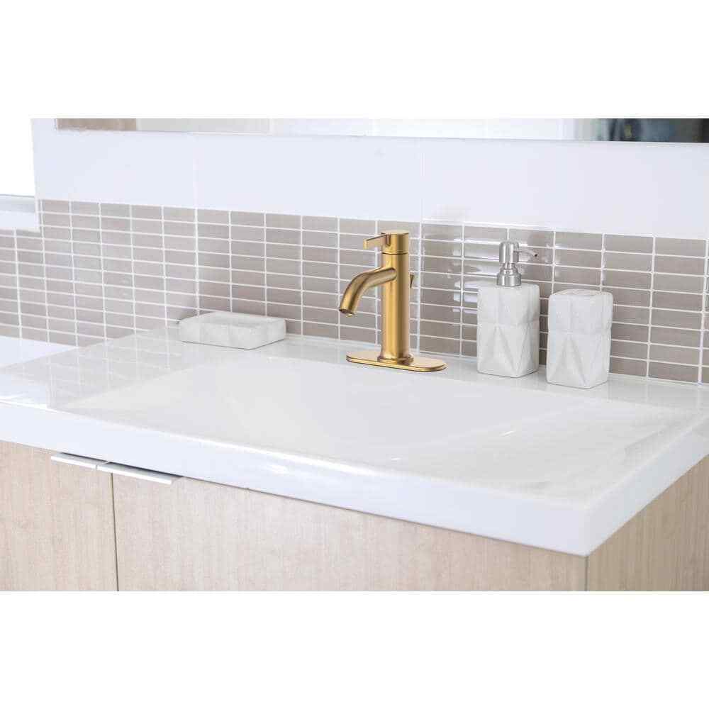 Glacier Bay Ryden Single Hole Single-Handle Bathroom Faucet in Brushed Gold