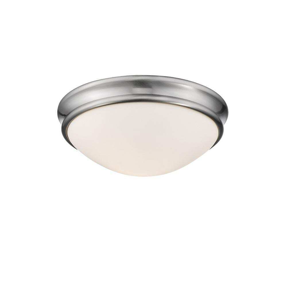 Millennium Lighting 12 in. Brushed Nickel Ceiling Flush Mount Light Glass Shade