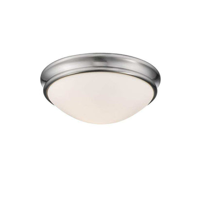 Millennium Lighting 12 in. Brushed Nickel Ceiling Flush Mount Light Glass Shade
