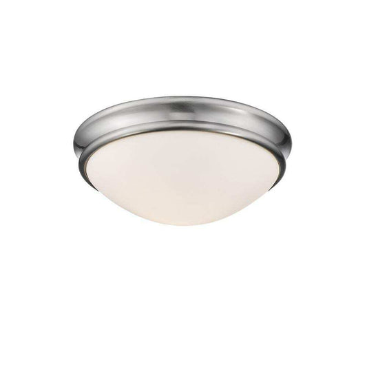 Millennium Lighting 12 in. Brushed Nickel Ceiling Flush Mount Light Glass Shade