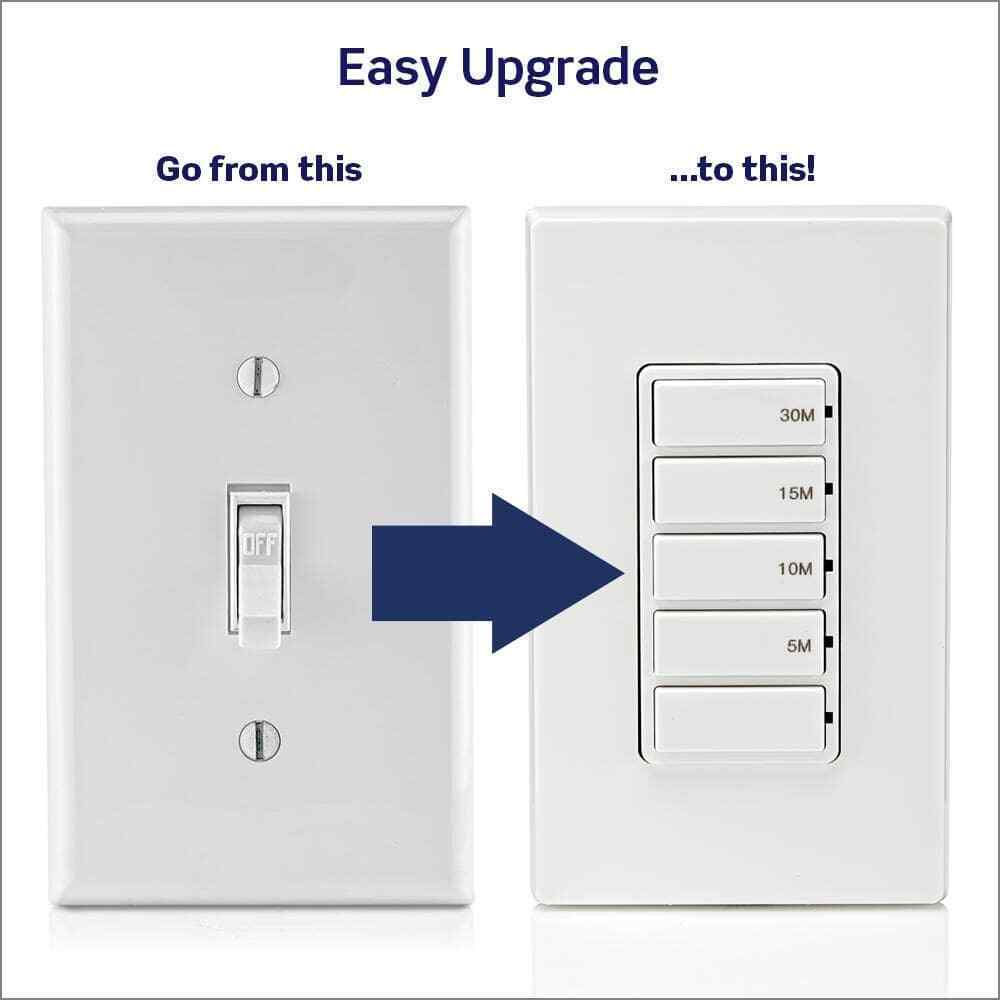 Leviton Decora 15 Amp 30-Minute In-Wall Timer Switch 1/2 HP/9.8Amp Fan/Motor
