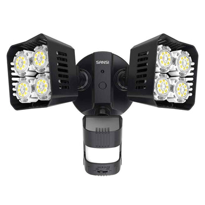 SANSI 180-Degree Black Motion Sensor Outdoor Integrated LED Flood Light
