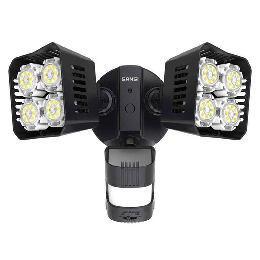 SANSI 180-Degree Black Motion Sensor Outdoor Integrated LED Flood Light