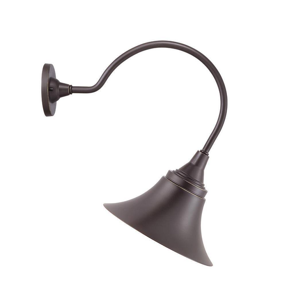 Progress Lighting Glenlake Bronze 19.6 in. Outdoor Wall Mount Gooseneck Lantern