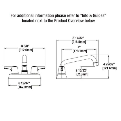 Glacier Bay Aragon 4 in. Centerset 2-Handle Laundry Utility Faucet in Chrome