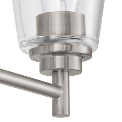 Hampton Bay 15 in. Wakefield Brushed Nickel Bathroom Vanity Light w/ Clear Glass