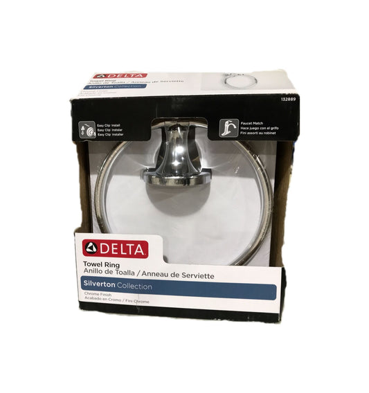 Delta Silverton Towel Ring in Chrome