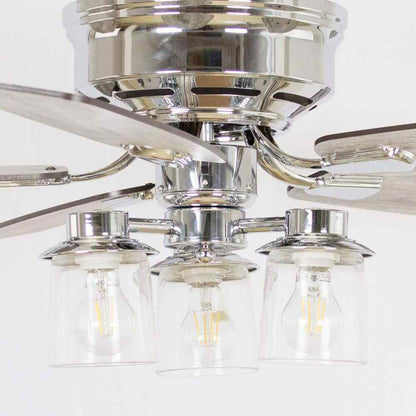 matrix decor 52 "Silver Flushed Mounted Ceiling Fan w/ Light and Remote Control