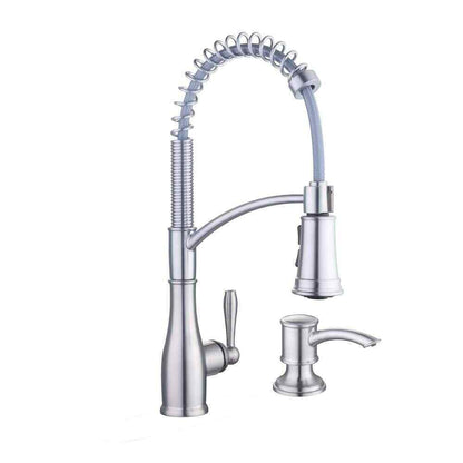 Glacier Bay Mandouri 1-Handle Spring Neck Pull Down Sprayer Kitchen Faucet SS