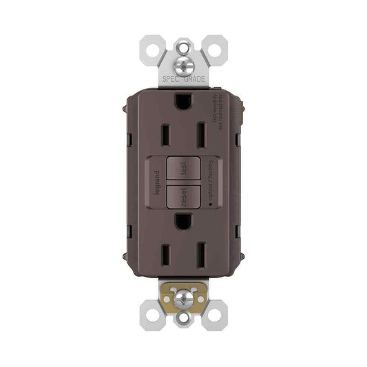 Legrand radiant 15 Amp 125 Volt Tamper Resistant GFCI Duplex Outlet Dark Bronze