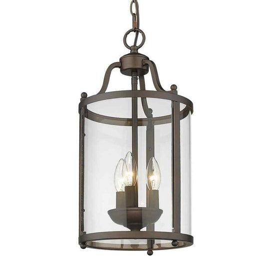 Golden Lighting Payton 3-Light Rubbed Bronze Light w/ Clear Glass Shades