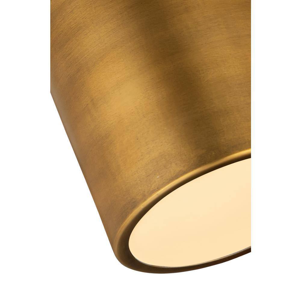 Harley 5 in. 1-Light Rubbed Brass Flush Mount Ceiling Light Fixture 2302F1-RB