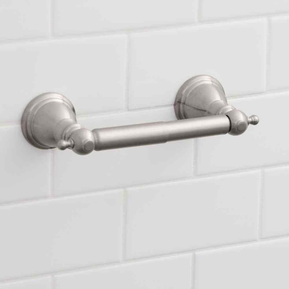 Glacier Bay Lyndhurst Double Post Toilet Paper Holder in Brushed Nickel