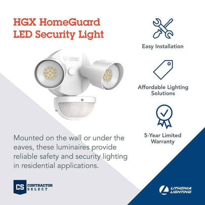 Lithonia Lighting Contractor HGX White Motion Activated Outdoor LED Flood Light