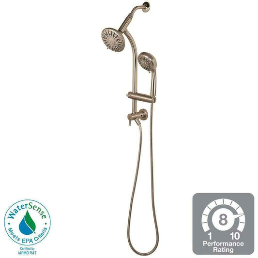 Glacier Bay Raincan 6 -Spray Round Shower Head Adjustable Heads Brushed Nickel