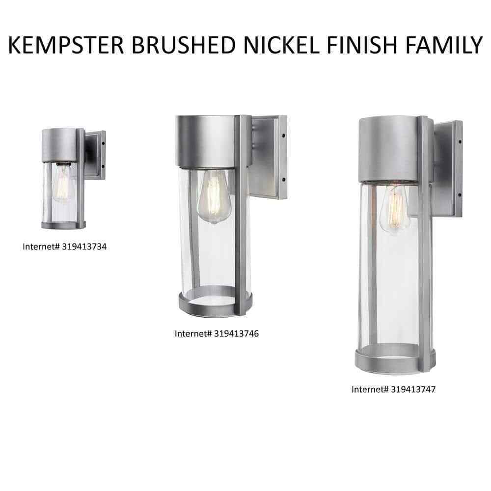 Hampton Bay Kempster 9.92 in. Modern Matte Black Outdoor Wall Cylinder Light