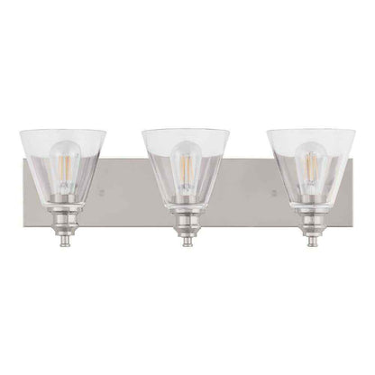 Hampton Bay Manor 24" 3-Light Polished Nickel Industrial Bathroom Vanity Light