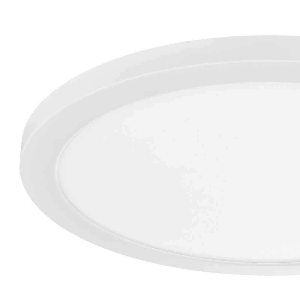Commercial Electric 19 in. 5CCT Selectable LED Flush Mount Matte White 2-Pack