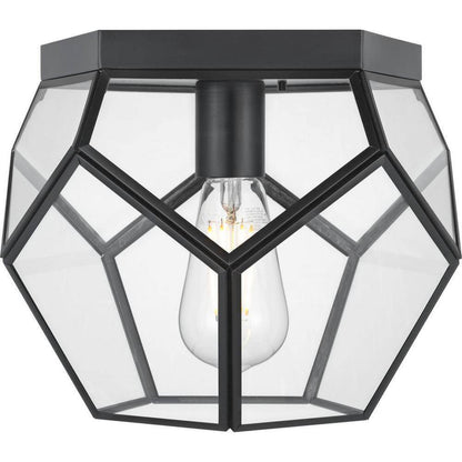 Progress Lighting Wianno 10 in. 1-Light Matte Black Flush Mount Ceiling Light