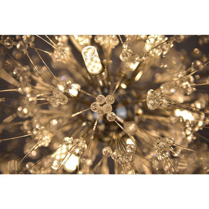 SILJOY 20 in. 9-Light Chrome Crystal Chandelier Ceiling Pendant Starburst