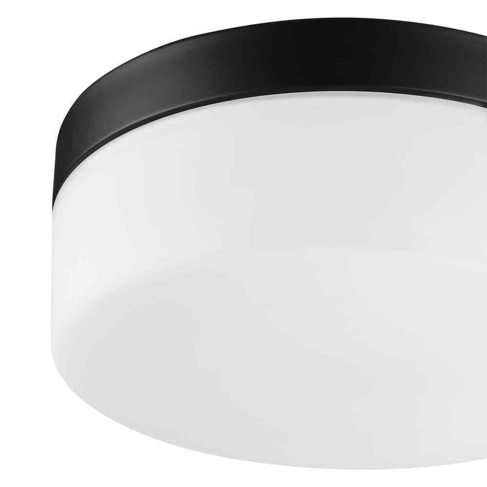 Globe Electric Mark 1-Light Black LED Integrated Flush Mount Ceiling Light