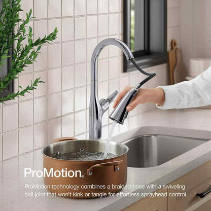 KOHLER Safia Pull Down Sprayer Kitchen Faucet Soap Dispenser in Polished Chrome