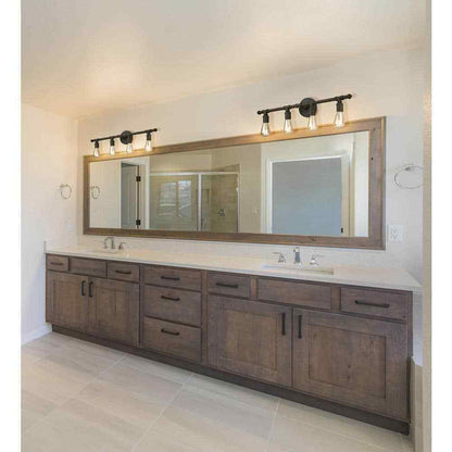 Eglo Rivertown 30 in. 4-Light Rustic Bronze Bathroom Vanity Light 203553A