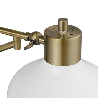 Globe Electric Campbell White and Brass Swing Arm Wall Sconce