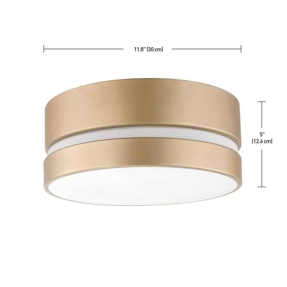 Globe Electric Aurora 2-Light Flush Mount Ceiling Light, Soft Gold Frosted Shade