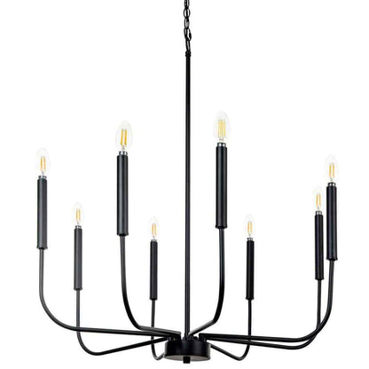 BELLADONNA Louis 8-Light Black Candlestick Chandelier