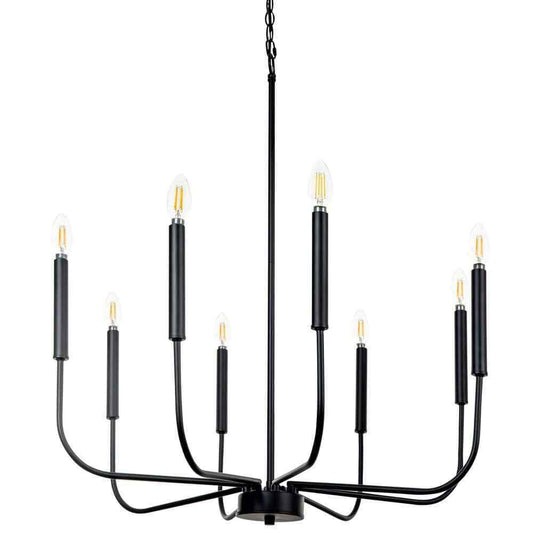 BELLADONNA Louis 8-Light Black Candlestick Chandelier