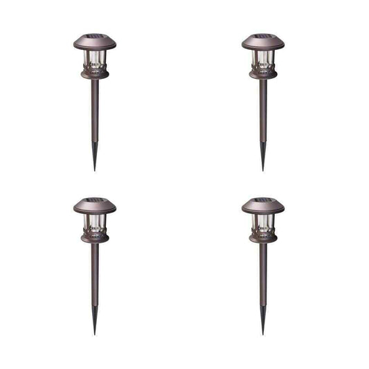 Hampton Bay 18 Lum Solar Golden Bronze Outdoor LED Pathway Light Warm White 4-Pk