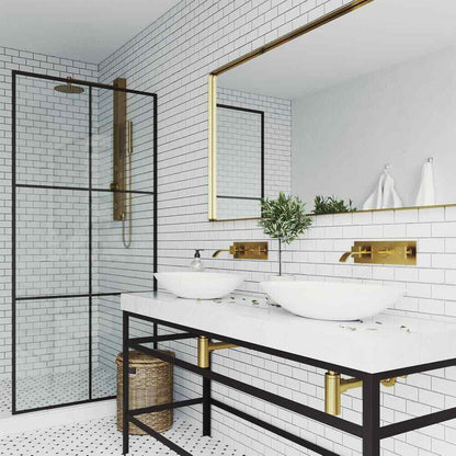 VIGO Titus Single-Hole Wall Mount Bathroom Faucet in Matte Brushed Gold