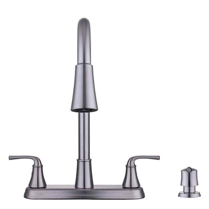 Glacier Bay Sadira Pulldown Sprayer Kitchen Faucet w/ Soap Dispenser Stainless