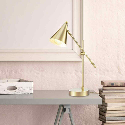 Novogratz x Globe Electric Tacoma 18 in. Matte Brass Balance Arm Desk Lamp 52887