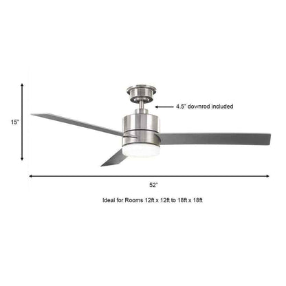 Hampton Bay Madison 52 in. Integrated LED Indoor Matte White Ceiling Fan