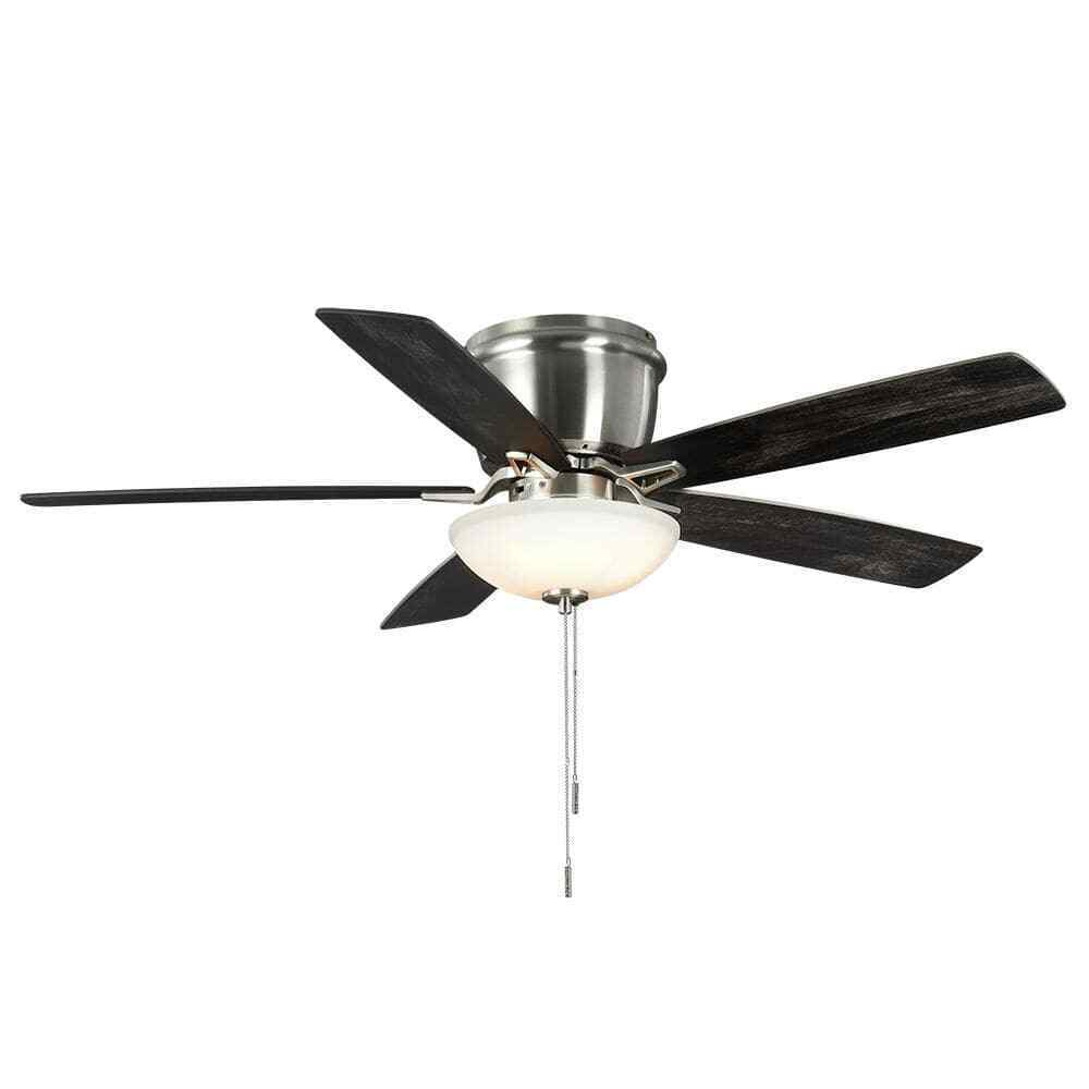 Hampton Bay Melrose 52 in Indoor LED Brushed Nickel Hugger Dry Rated Ceiling Fan