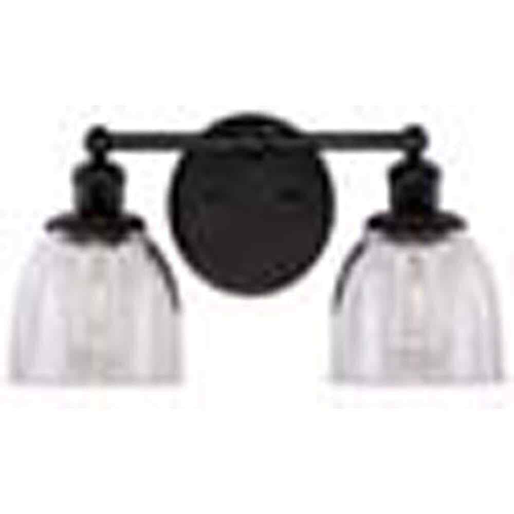 Home Decorators Evelyn 16.25 in.2-Light Matte Black Modern Bathroom Vanity Light