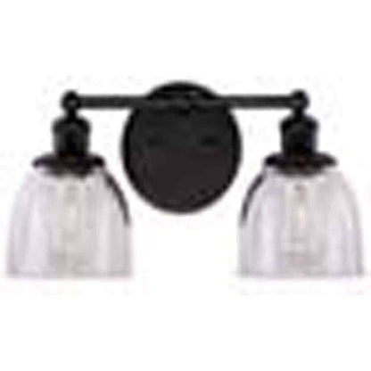 Home Decorators Evelyn 16.25 in.2-Light Matte Black Modern Bathroom Vanity Light