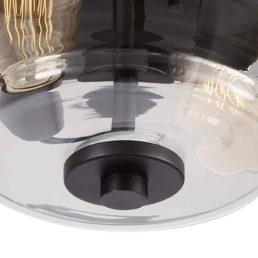 Home Decorators Knollwood 12 in. 2-Light Blackened Bronze Industrial Flush Mount