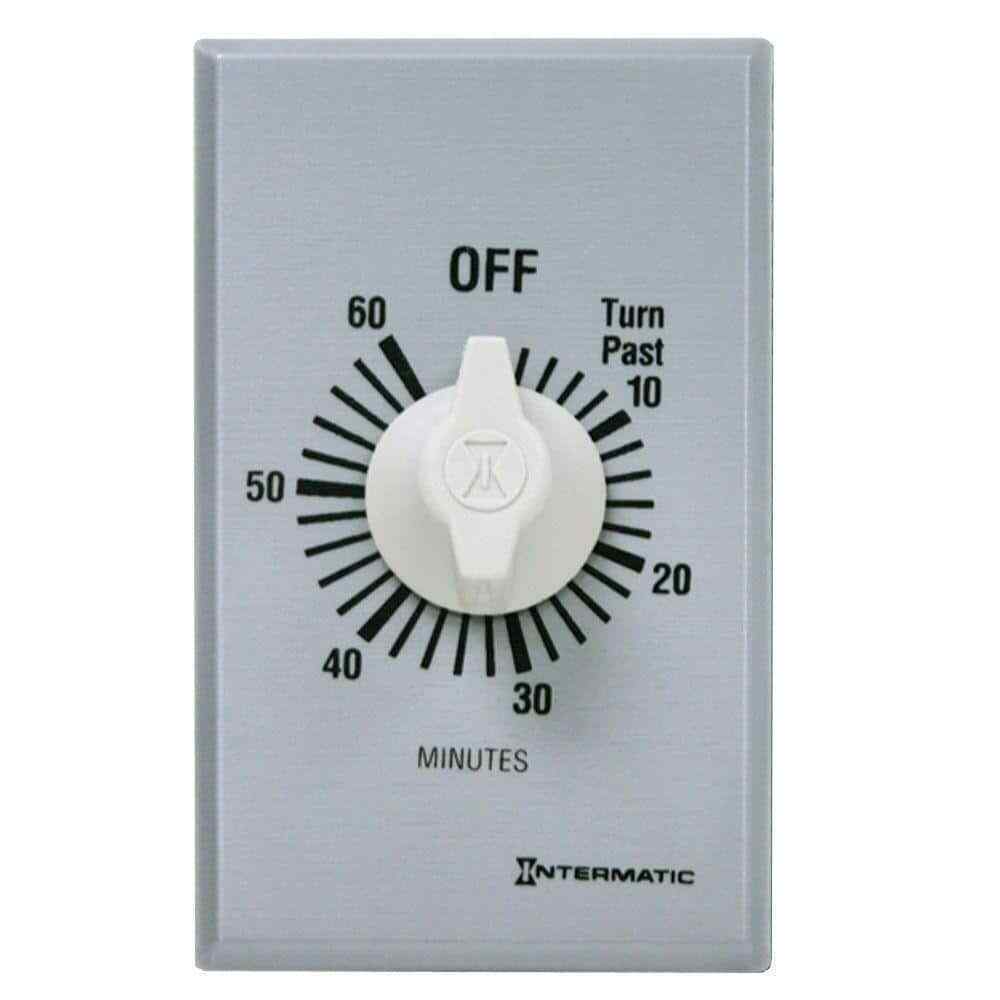 Intermatic 20 Amp 60-Minute Indoor In-Wall Spring Wound Timer Gray