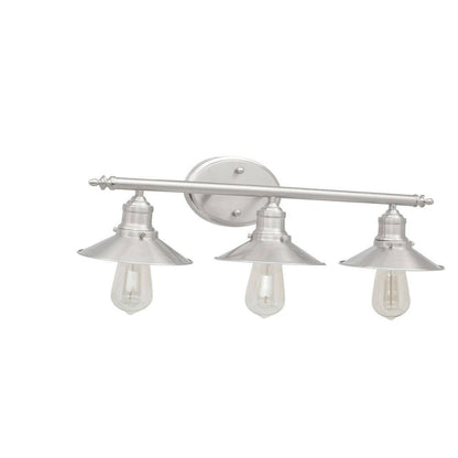 Home Decorators Glenhurst 25 in. 3-Light Brushed Nickel Bathroom Vanity Light