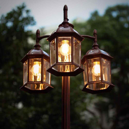 LUTEC 3-Head Rust Outdoor Post Light 7150630272