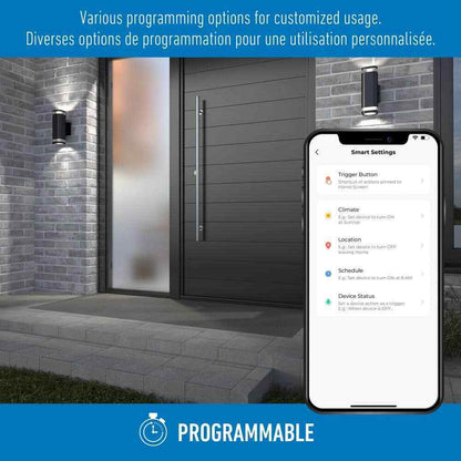 Artika Stark Black Modern SmartLED Hardwired Garage and Porch Light Wall Sconce