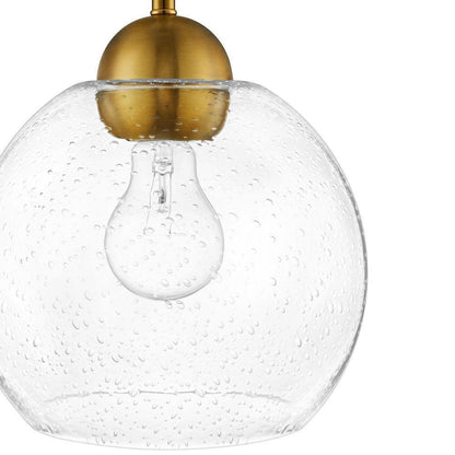 Home Decorators Collection Jill 1-Light Gold Pendant Seeded Glass Shade