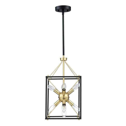 Hukoro Alfa 9-Light 12.2 in. Modern Rectangle Lantern Pendant Light