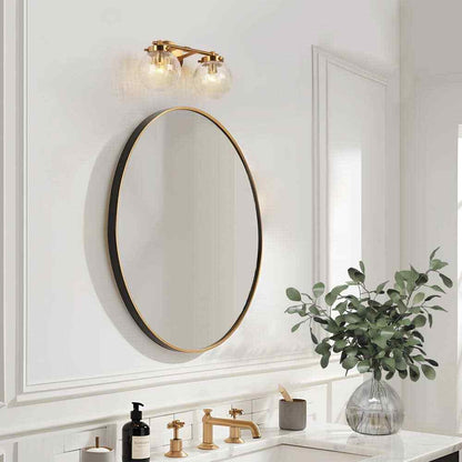 LNC Modern 14 in. 2-Light Plated Brass Bathroom Vanity Light LBNFJQ235W238C