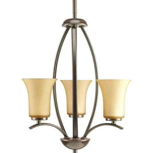 Progress Lighting Joy Collection 3-Light Antique Bronze Foyer Pendant with Glass
